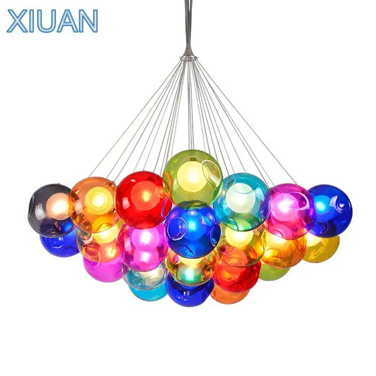 Modern multicolored clear glass chandelier with vibrant clustered design ideal for living room decorbites clear glass lighting