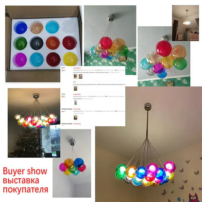 Modern multicolored clear glass chandelier with vibrant colorful sconces and metallic fixture for living room decorbites clear glass design
