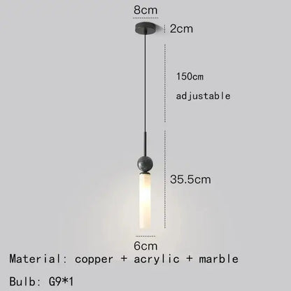 Minimalist decorbites copper wall lamp with matte black copper mount, acrylic diffuser, and marble sphere accent for living room