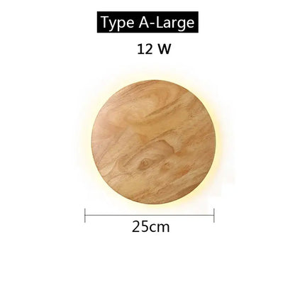 Modern nordic natural wood led wooden wall lamp with natural wood grain finish and 12w power for bedroom decorbites led wooden use