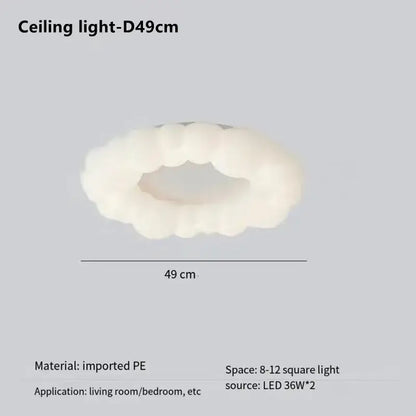 A modern off-white decorbites cloud pendant led ceiling light with scalloped design made of imported pe for living rooms
