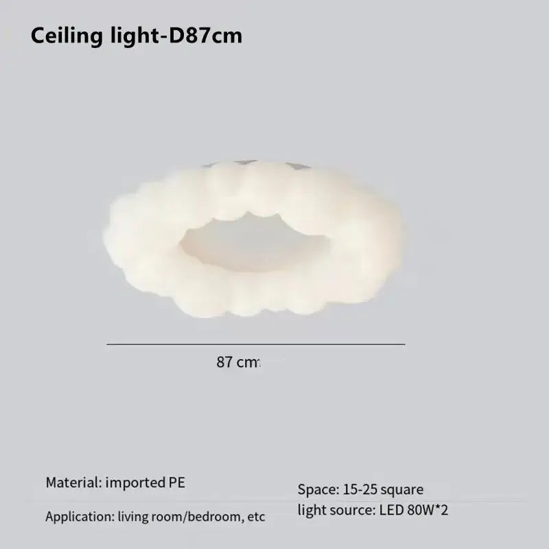 Modern off white cloud pendant light with scalloped design made of imported PE for living room decorbites cloud pendant led