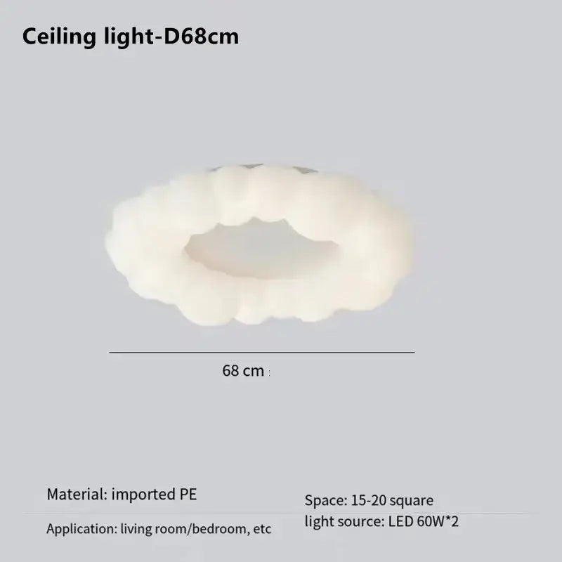 Modern off white cloud pendant led ceiling lamp with soft sculpted design made of imported PE for living room decorbites pendant light