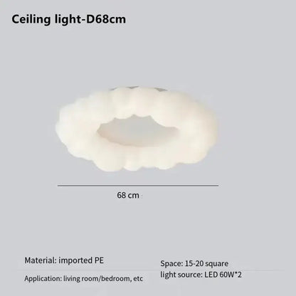 Modern off white cloud pendant led ceiling lamp with soft sculpted design made of imported PE for living room decorbites pendant light