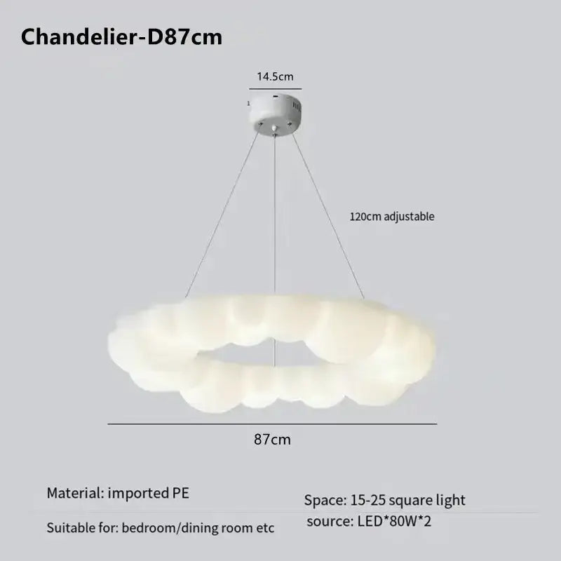 Modern off white cloud pendant led made of sleek imported PE material pendant light for living room decorbites cloud pendant
