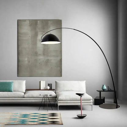 DecorBites™ modern black metal floor lamp with unique linear capsule arch design 110v-120v for living room lighting