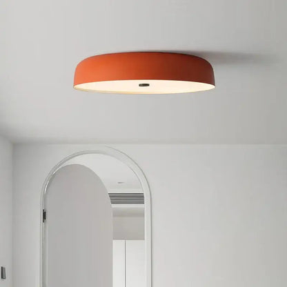 Modern orange and white bowl ceiling lamp with matte finish and warm white illumination for living room decorbites ceiling lamp