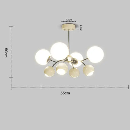 Modern orange and white glass pendant lamp with sleek metallic frame and frosted globe shades for living room decorbites cream living