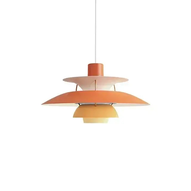 Modern orange and white tiered umbrella pendant light with colorful umbrella pendant design for kitchen decorbites decor