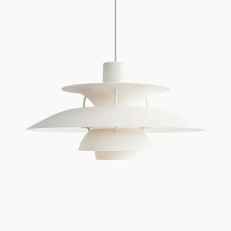 Modern white layered pendant light with sleek design as part of decorbites colorful umbrella pendant collection for kitchen