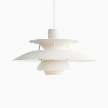 Modern white layered pendant light with sleek design as part of decorbites colorful umbrella pendant collection for kitchen