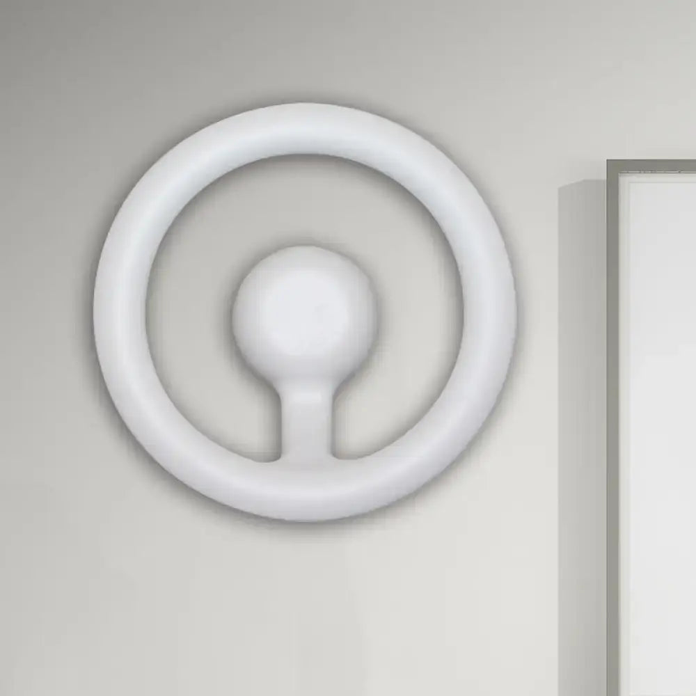 White circular wall-mounted light fixture with minimalist design for modern black white 110v-120v bedroom wall light