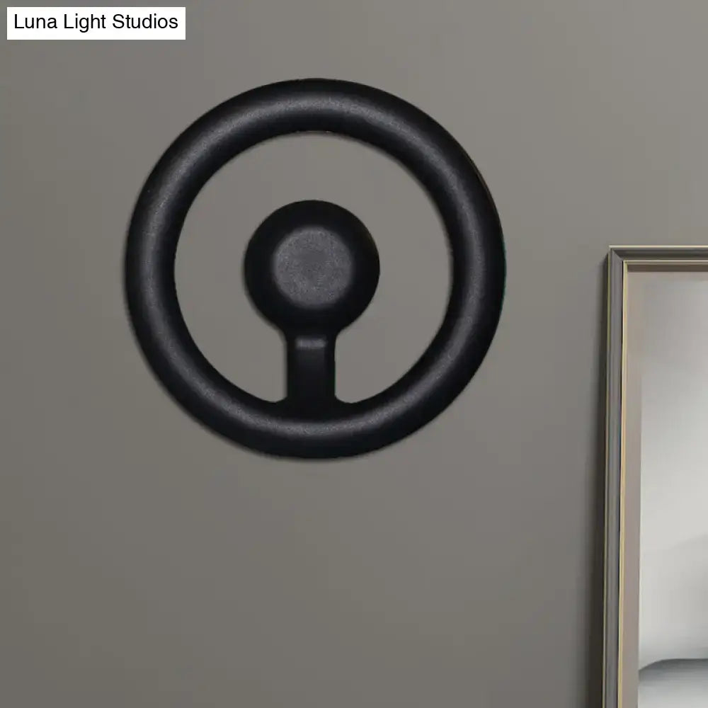 Black circular wall-mounted light fixture with minimalist design for modern oval black white led mirror bedroom light 110v-120v