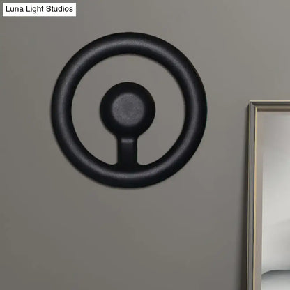 Black circular wall-mounted light fixture with minimalist design for modern oval black white led mirror bedroom light 110v-120v
