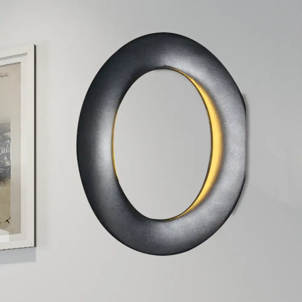 A sleek modern oval black white led mirror with matte black frame and illuminated gold rim for bedroom wall light 110v-120v