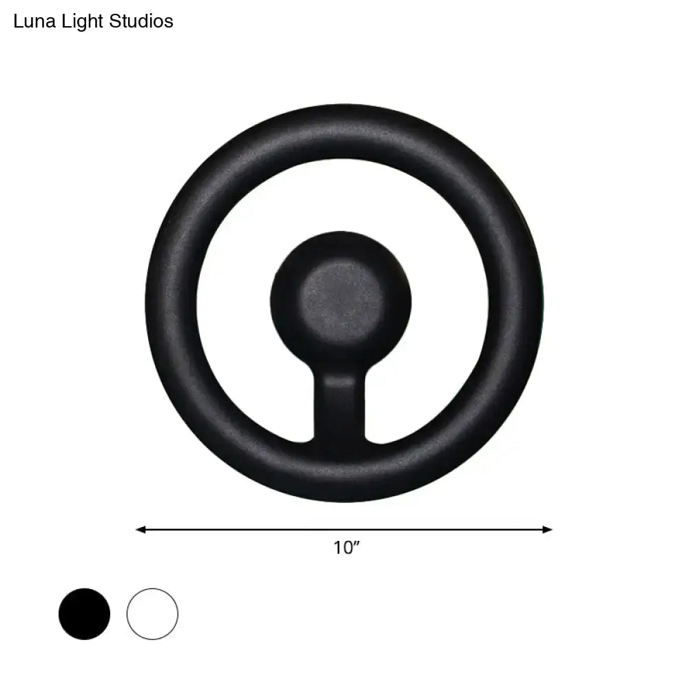 Modern oval black and white led mirror bedroom wall light with black circular matte finish fixture 110v-120v maximum bulb wattage