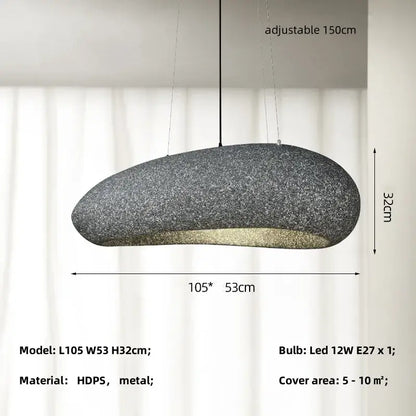 A sleek dark gray hdps and metal modern oval pendant light with textured finish and adjustable 150cm length decorbites loft e27