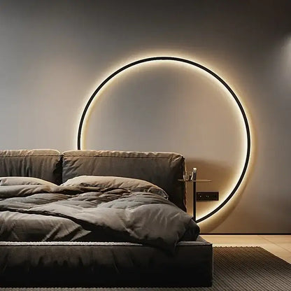 Modern oval led wall sconce with a sleek black frame and warm glowing illumination by decorbites led wall