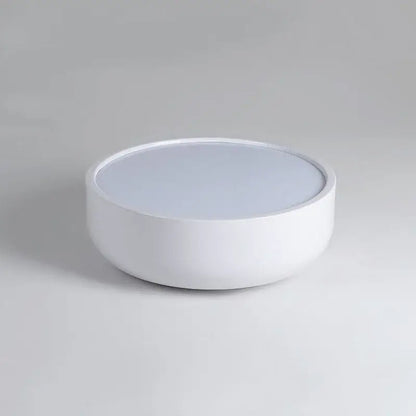Modern pastel pink and teal decorbites circular led ceiling light with a smooth white circular led ceiling design for bedroom decor