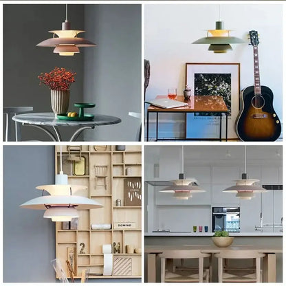 Modern pastel tiered led chandelier pendant light with matte earth tones and layered circular shades for kitchen decor