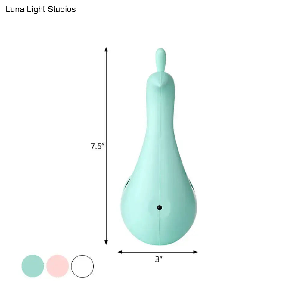 A sleek mint-green silicone modern peach peacock wall sconce with rounded body and handle for bedroom rainbow projection light