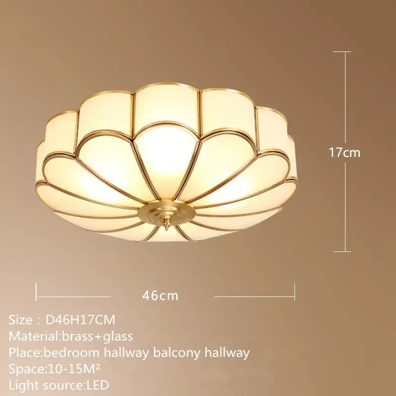 Modern petal brass ceiling lamp with golden glass petals by decorbites for elegant bedroom lighting decorbites brass ceiling