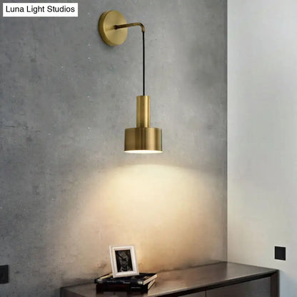 Modern pink and brass bedside reading light with cylindrical shade and slender arm compatible with e14 e26 e27 bulbs