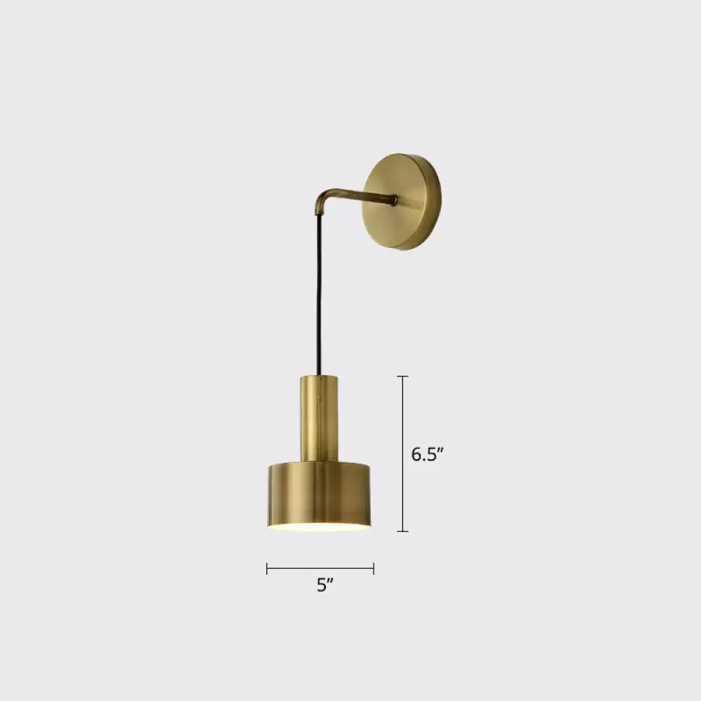 Modern pink and brass bedside reading wall sconce with a cylindrical shade and slender arm compatible with e14 e26 e27 bulbs