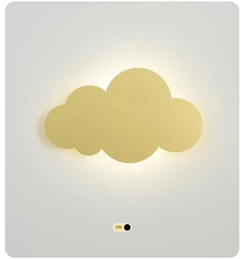 Gold-colored decorbites cloud wall light with soft diffused glow for modern pink blue and yellow bedroom decor