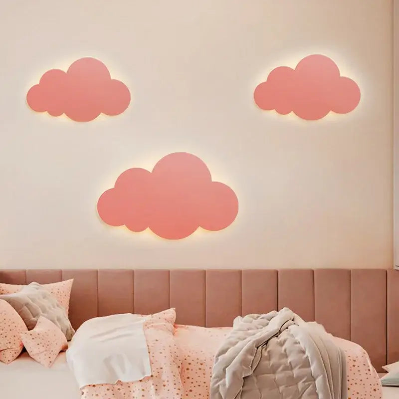 Modern pink decorbites cloud wall light with soft glowing effect ideal for bedroom led decor
