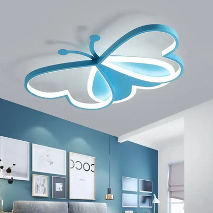 Modern pink decorbites butterfly led ceiling light with blue illuminated wings for girls bedroom ceiling light decorbites butterfly led butterfly led ceiling