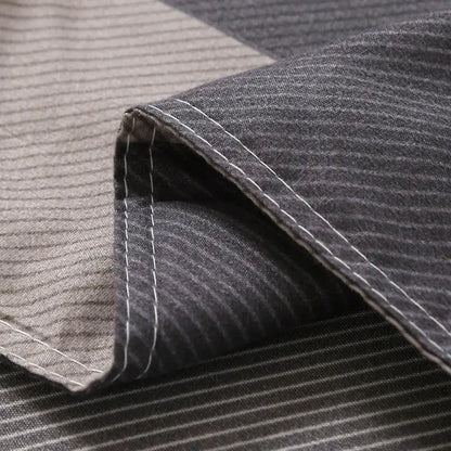 Dark gray denim fabric with subtle pinstripes and white stitching in decorbites cartoon printed bedding sets quilt cover kit
