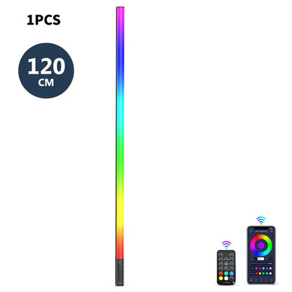 Modern rainbow rgb light stick decorbites 120cm with vibrant rainbow gradient and sleek metallic construction for living room decor