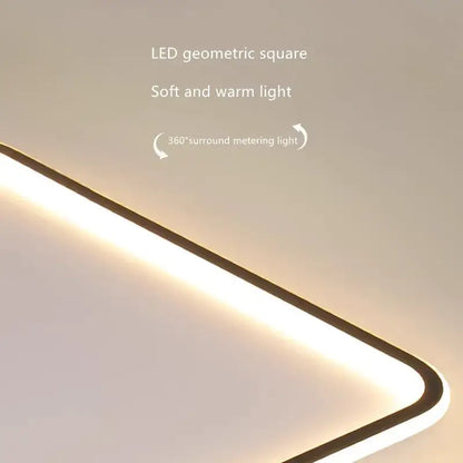 Modern rectangular black dimmable led ceiling chandelier with geometric square design and warm white illumination by decorbites