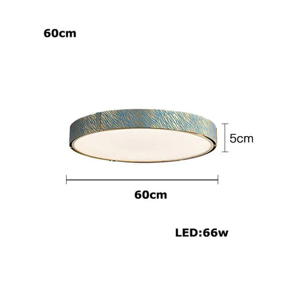 Modern rectangular blue copper crystal led chandelier with circular ceiling light featuring blue copper zebra-striped rim decorbites blue copper