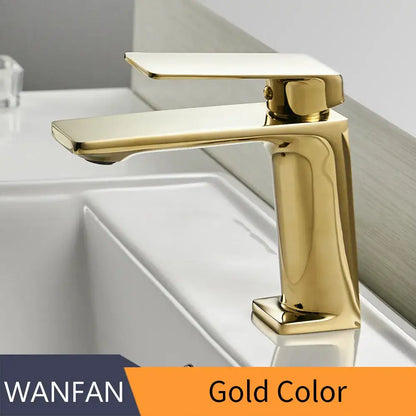 Modern rectangular brushed nickel bathroom sink faucet with gold-colored metallic finish for decorbites brushed nickel decor