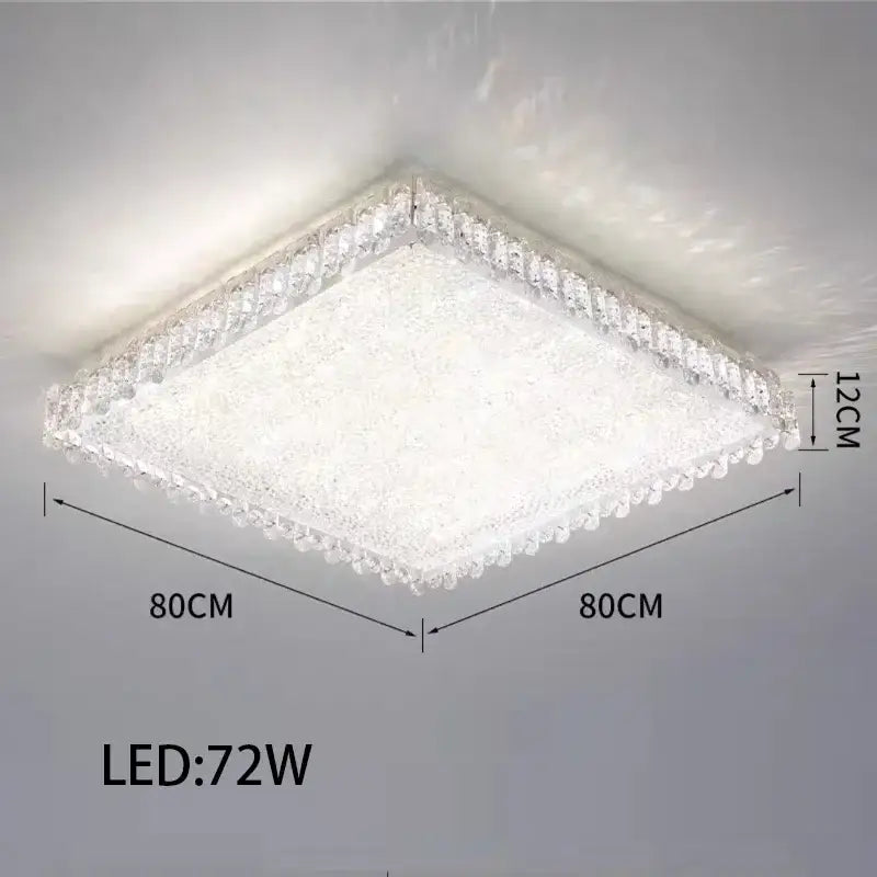 Modern rectangular decorbites crystal led ceiling lighting fixture featuring a sparkling crystal border and textured panel