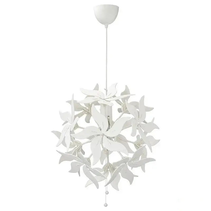 Modern red bauhinia flower chandelier with white floral pendant light and delicate petal-like arms for living room lighting