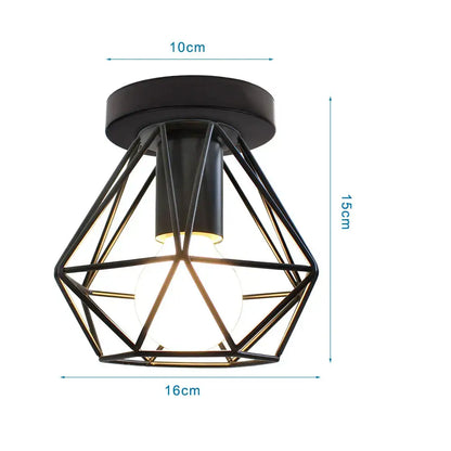 Modern retro black iron cage ceiling light with warm glow for kitchen lighting decorbites iron cage ceiling fixture