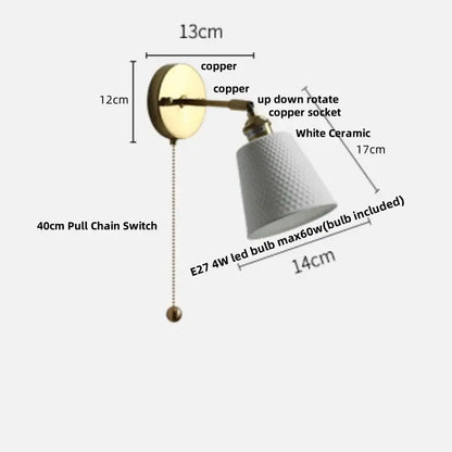 Modern ribbed ceramic led wall lights with a white textured lampshade mounted on an adjustable brass arm decorbites ceramic led