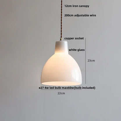 Modern ribbed copper white glass pendant lamp with white glass shade, 12cm iron canopy, and adjustable wire for decorbites copper white interior decor