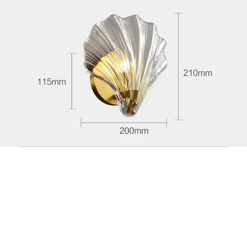 Modern ribbed glass copper led wall lamp with translucent ridged glass shell and gold-toned metal base for bedroom decor