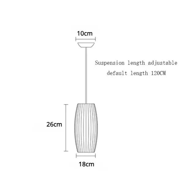 Adjustable-height modern ribbed white elegant silk pendant lamp with 120cm suspension length for living room decorbites elegant silk designer