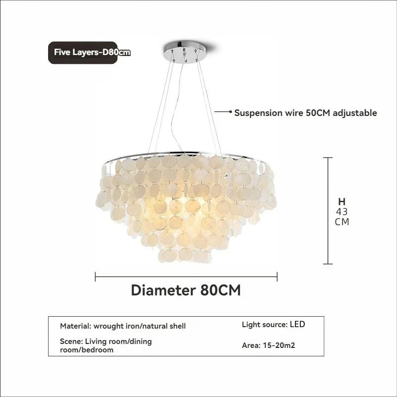 Modern Shell Pendant Chandelier in Gold or Chrome - Decorbites