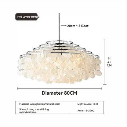 Modern Shell Pendant Chandelier in Gold or Chrome - Decorbites