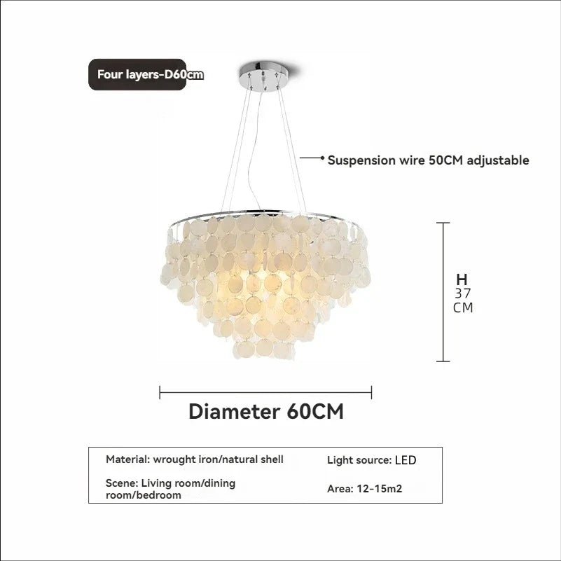 Modern Shell Pendant Chandelier in Gold or Chrome - Decorbites