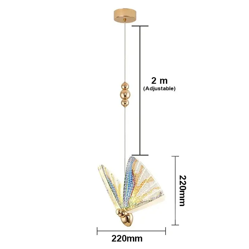 Modern silver butterfly led chandelier pendant light with gold-toned iridescent butterfly wings for dining room decorbites butterfly led