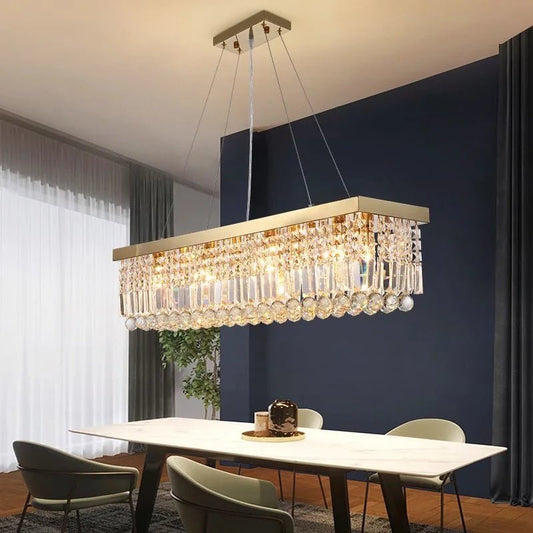 Modern Silver Crystal Chain Pendant Chandelier - Decorbites