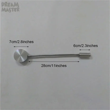 Modern silver flexible led wall lamp featuring a sleek metallic pin with circular head and polished finish for bedroom reading