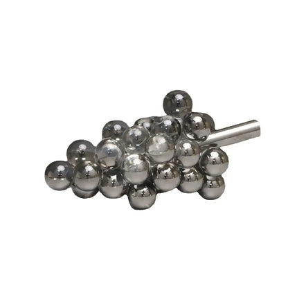 Modern silver gold and chrome crystal grape decorative sculpture with polished chrome spheres for dining room decorbites decor